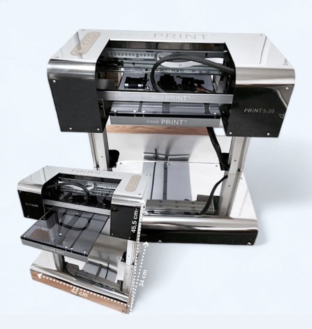 Professional food printer for direct printing on tall cakes